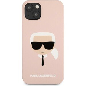 Karl Lagerfeld Liquid Silicone Karl Head Cover iPhone 13 mini světle růžový