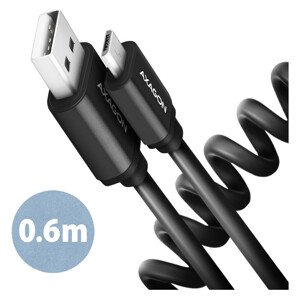 AXAGON TWISTER kabel Micro USB - USB-A 0,6m černý