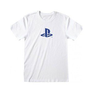 Tričko PlayStation Blue Logo White Unisex L
