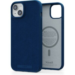 NJORD Suede MagSafe kryt iPhone 15 Plus modrý