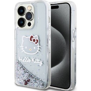 Hello Kitty Liquid Glitter Electroplating Head Logo Kryt iPhone 13 Pro čirý