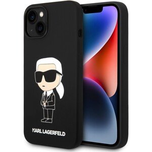 Karl Lagerfeld Liquid Silicone Ikonik NFT Kryt iPhone 15 černý