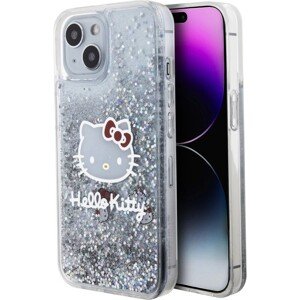 Hello Kitty Liquid Glitter Electroplating Head Logo Kryt iPhone 15 čirý
