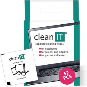 CLEAN IT vlhčené čistící ubrousky na obrazovky, 52ks (CL-150)