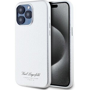 Karl Lagerfeld Grained PU Hotel RSG zadní kryt iPhone 15 Pro bílý