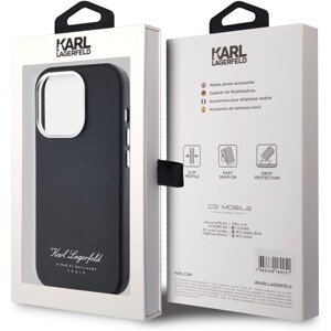 Karl Lagerfeld Grained PU Hotel RSG zadní kryt iPhone 14 Pro černý