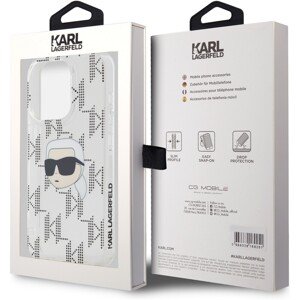 Karl Lagerfeld IML Electroplated Karl Head zadní kryt iPhone 15 Pro čirý