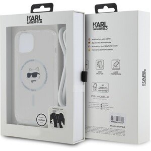 Karl Lagerfeld IML Crossbody Choupette Head Magsafe zadní kryt iPhone 15 čirý