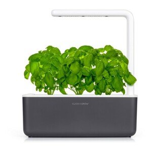 Click and Grow Smart Garden 3 chytrý květináč + 3ks kapslí se semínky bazalky šedý