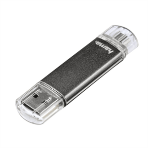 Hama flashPen "Laeta Twin" 32 GB 10 MB/s, šedá; 123925