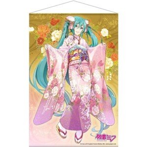 Plátěný plakát Vocaloid - Miku Hatsune #5 (Kimono) 60 x 90 cm