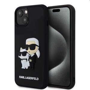 Pouzdro Karl Lagerfeld 3D Rubber Karl and Choupette pro Apple iPhone 14, černé