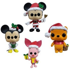 Funko Pop! 4 Pack Mickey Mouse Minnie Mouse Winnie The Pooh Piglet (Disney) Special Edition Flocked