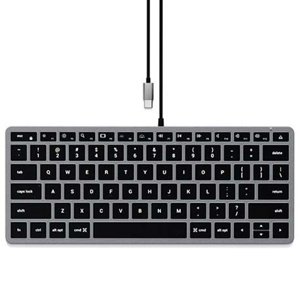 Satechi klávesnice Slim W1 Wired Backlit Keyboard, šedá