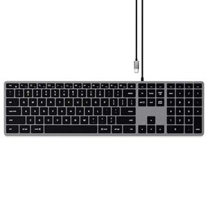 Satechi klávesnice Slim W3 Wired Backlit Keyboard, šedá
