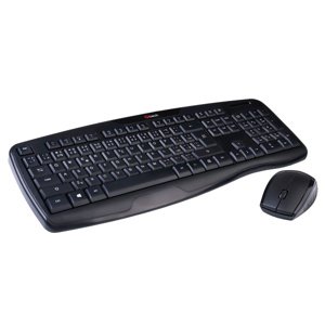 Bezdrátový set klávesnice a myši C-TECH WLKMC-02 Ergo, CZ/SK rozložení, černý