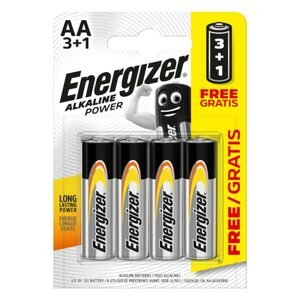 Alkalická baterie Energizer AA, 3+1 zdarma