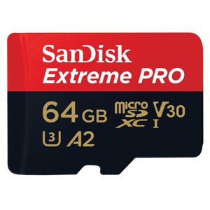 SanDisk Extreme PRO microSDXC 64 GB 200 MB/s s adaptérem