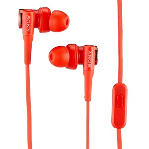 Sluchátka Sony MDR-XB55AP Extra Bass, červená