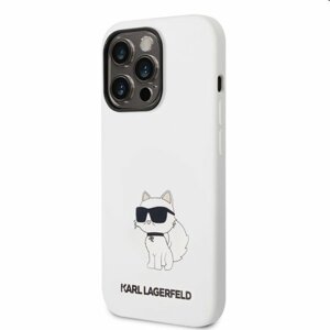Zadní kryt Karl Lagerfeld Liquid Silicone Choupette NFT pro Apple iPhone 14 Pro Max, bílé