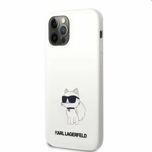 Zadní kryt Karl Lagerfeld Liquid Silicone Choupette NFT pro Apple iPhone 12/12 Pro, bílé