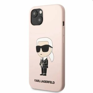 Zadní kryt Karl Lagerfeld Liquid Silicone Ikonik NFT pro Apple iPhone 13, růžové