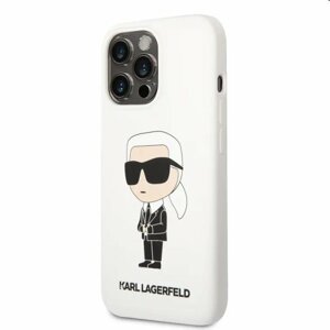 Zadní kryt Karl Lagerfeld Liquid Silicone Ikonik NFT pro Apple iPhone 13 Pro Max, bílé