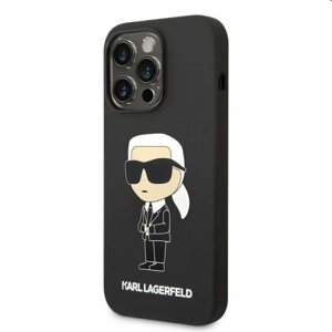 Zadní kryt Karl Lagerfeld Liquid Silicone Ikonik NFT pro Apple iPhone 14 Pro Max, černé