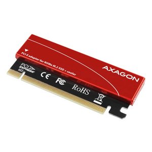 AXAGON PCEM2-S PCI-E 3.0 16x - M.2 SSD NVM, 80 mm SSD, nízký profil, chladič