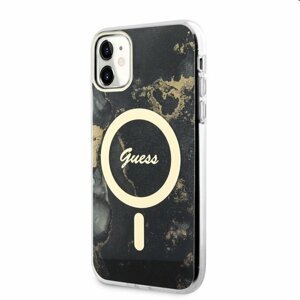 Pouzdro Guess Marble IML MagSafe for Apple iPhone 11, černé