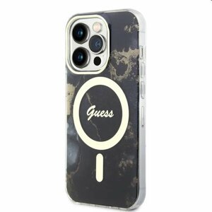Pouzdro Guess Marble IML MagSafe for Apple iPhone 13 Pro Max, černé