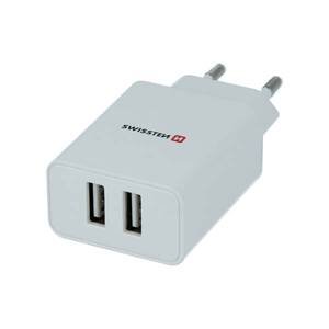 Swissten síťový adaptér Smart IC 2x USB 2,1A Power + Datový kabel USB / Lightning MFi 1,2m, bílý