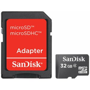 SanDisk Micro SDHC 32GB Class 4 + SD adaptér - SDSDQB-032G-B35