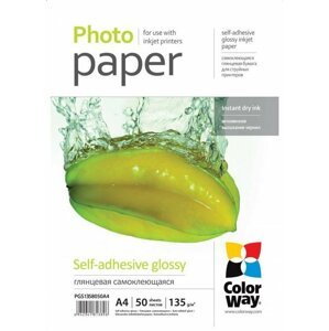 COLORWAY glossy self-adhesive 115g/m2, A4, 50 listů - PGS1358050A4