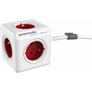 PowerCube EXTENDED prodlužovací přívod 1,5m - 5ti zásuvka, červená - 8718444081180