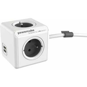 PowerCube EXTENDED USB prodlužovací přívod 1,5m - 4 zásuvka, šedá - PCC-PUSB