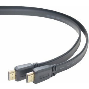 PremiumCord HDMI High Speed + Ethernet plochý kabel, zlacené konektory, 1m - kphdmep1
