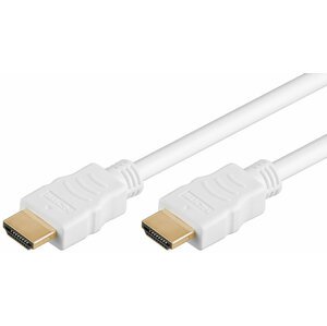 PremiumCord HDMI High Speed + Ethernet kabel, white, zlacené konektory, 1m - kphdme1w