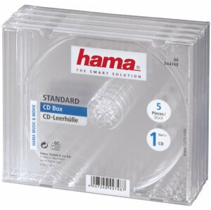 Hama CD Box na 1 CD, čirá, 5ks - 44748