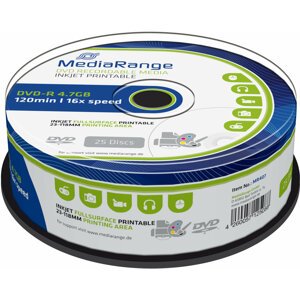 MediaRange DVD-R 4,7GB 16x, Printable, Spindle 25ks - MR407