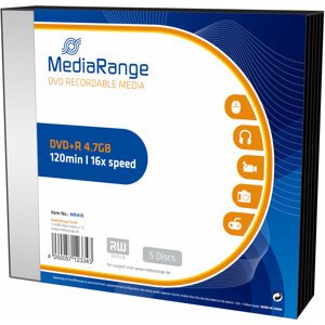 MediaRange DVD+R 4,7GB 16x, Slimcase 5ks - MR419