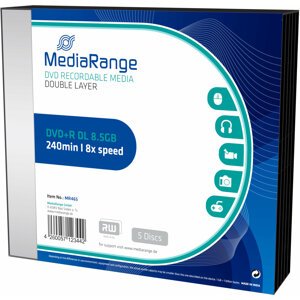 MediaRange DVD+R 8,5GB DL 8x, 5ks Slimcase - MR465