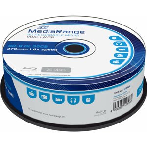 MediaRange BD-R DL, 6x, 50GB, 25ks, Spindle - MR508