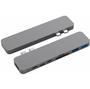 HYPER pro USB-C Hub pro MacBook Pro, šedá - HY-GN28D-GRAY