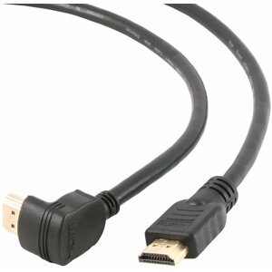 Gembird CABLEXPERT kabel HDMI-HDMI 3m, 1.4, M/M stíněný, zlacené kontakty, 90° lomený, černá - CC-HDMI490-10