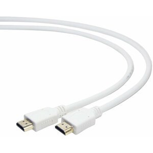 Gembird CABLEXPERT kabel HDMI-HDMI 3m, 1.4, M/M stíněný, zlacené kontakty, bílá - CC-HDMI4-W-10