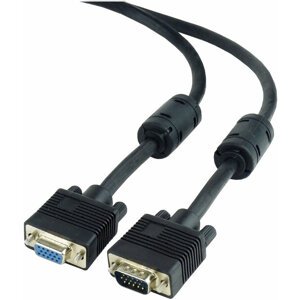 Gembird CABLEXPERT kabel prodlužovací mon 15M/15F VGA 9m stíněný extra, ferrity, černá - CC-PPVGAX-10M-B