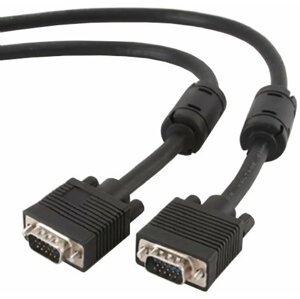 Gembird CABLEXPERT kabel propojovací k monitoru 15M/15M VGA 1,8m stíněný extra, ferrit, černá - CC-PPVGA-6B