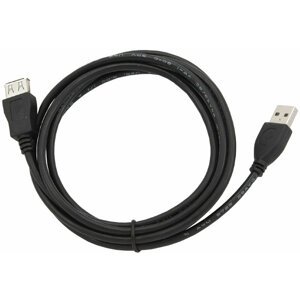 Gembird CABLEXPERT kabel USB A-A 1,8m 2.0 prodlužovací HQ zlacené kontakty, černá - CCP-USB2-AMAF-6