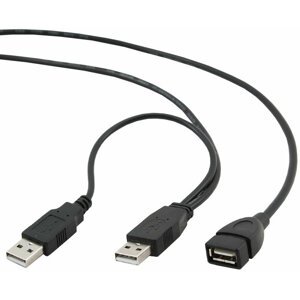 Gembird CABLEXPERT kabel USB A-A 1m 2.0 prodlužovací DUÁLNÍ pro extra napájení - CCP-USB22-AMAF-3